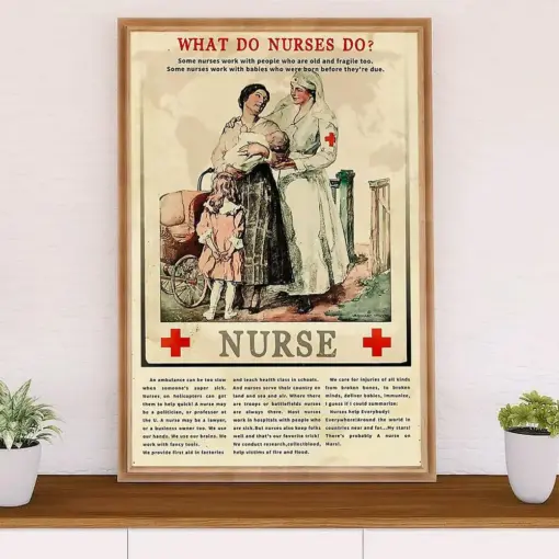 Nurse Poster | What Do Nurses Do | Wall Art Gift For Woman Nurse, Female Nursing