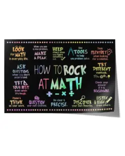 How To Rock At Math Poster, Math Poster, Math Classroom Decor