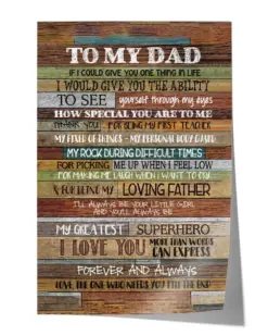 To My Dad My Greatest Superhero - Satin Portrait Poster