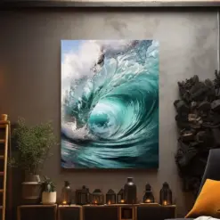 Ocean Canvas Art Ocean Wave Art Coastal Art Translucent Wave Canvas Art Sea Art Beach Art Ocean Print Ocean Wave Print