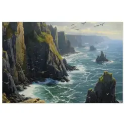 Ocean Cliffs Vista Jigsaw Puzzle - Choose From 30 To 1000 Pieces - Perfect For Family Fun Ideal Gift For Seascape And Nature Lovers