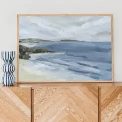 Ocean Painting Modern Seascape Art Beach House Mantle Artwork Coastal Scene Home Decor Wall Art | The Rolling Tide - Art Print Or Canvas