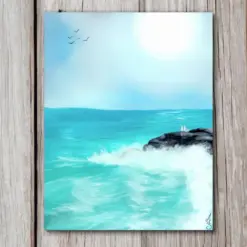 Ocean Wall Art Ocean Shore Decor Landscape Ocean Seaside Wall Art Ocean Painting