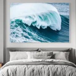 Ocean Wave Wall Decor Ocean Wall Art Huge Canvas Home Decor Peaceful Wall Art Big Blue Wave Ocean Power