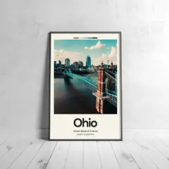 Ohio Poster - Oil Painting Technique | United States Wall Art | & Printed Travel Prints | Animalistic Home Decor