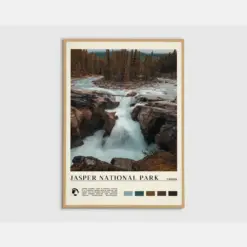 Oil Paint Jasper National Park Print Jasper National Park Wall Art Jasper National Park Poster Canada Poster , North America