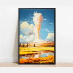 Old Faithful / Yellowstone National Park Artwork Prints Framed Prints Framed Canvas National Park Art Prints And Canvas