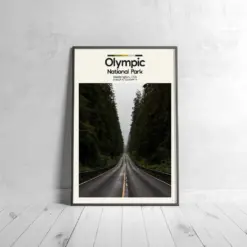 Olympic Poster - Oil Painting Technique | Usa National Park Wall Art | & Printed Travel Prints | Animalistic Home Decor