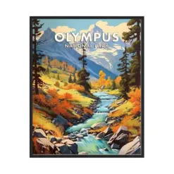 Olympus National Park Poster Art Print Retro National Park Gifts