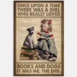 Once Upon A Time Girl Really Loved Books And Dogs Quote Baby Little Girl Vintage