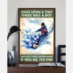 Once Upon A Time There Was A Boy Who Really Loved Snowboarding Poster, Canvas