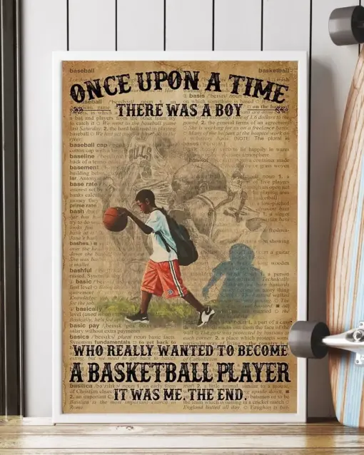 Once Upon A Time There Was A Boy Who Really Wanted To Become A Basketball Player Black Boy Poster, Canvas
