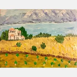 Original Acrylic Landscape Painting On Watercolor Paper Modern Art Landscape Wall Art