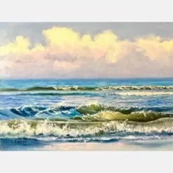 Original Oil Painting Ocean Seascape Coastal Wall Decor Beach Scene