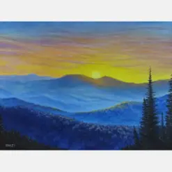 Original Oil Painting - Sunset Across The Valley