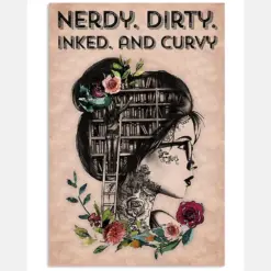 Original Vintage Tattoo Girl Nerdy Dirty