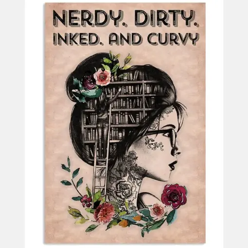 Original Vintage Tattoo Girl Nerdy Dirty