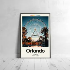 Orlando Eye Poster - Oil Painting Technique | North American Wall Art | & Printed Travel Prints | Animalistic Home Decor