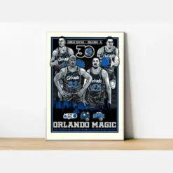 Orlando Magic | Champions | Legendary Basketball Players | Vintage Poster Basketball Poster Poster | Wall Decor Famous Wall Art