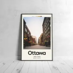 Otta City Poster - Oil Painting Technique | North American Wall Art | & Printed Travel Prints | Animalistic Home Decor