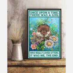 Otter Loves Canvas Prints Once Upon A Time There Was A Girl Vintage Wall Art Gifts Vintage Home Wall Decor Canvas