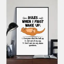 Otter Rules When I First Wake Up Canvas Prints Vintage Wall Art Gifts Vintage Home Wall Decor Canvas