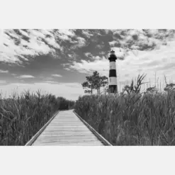 Outer Banks Lighthouse North Carolina Coastal Photography Beach Art Seaside Scene Black And White Coastal Head Art