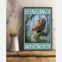 Owl Loves Poster Once Upon A Time There Was A Girl Vintage Room Home Decor Wall Art Gifts Idea