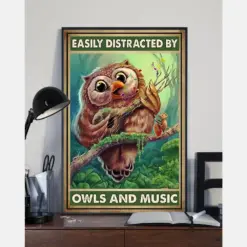 Owls And Music Loves Canvas Prints Easily Distracted Vintage Wall Art Gifts Vintage Home Wall Decor Canvas