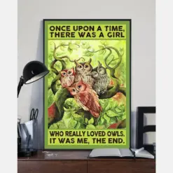 Owls Loves Poster Once Upon A Time There Was A Girl Vintage Room Home Decor Wall Art Gifts Idea