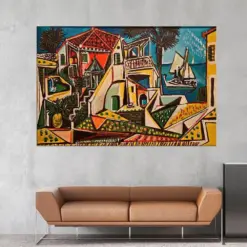 Pablo Picasso Mediterranean Canvas Print Reproduction Wall Art Picasso Canvas Extra Large Wall Art Living Room Decor Abstract Canvas Art