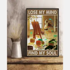 Painting Girl Lose My Mind Find My Soul Canvas Prints Painter Artist Wall Art Gifts Vintage Home Wall Decor Canvas