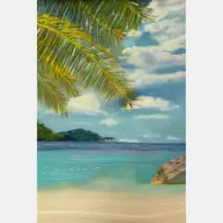 Palm Fronds / Beach Scene An Original Soft Pastel Painting By Call Russo