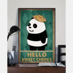 Panda Loves Canvas Prints Hello Sweet Cheeks Have A Seat Vintage Wall Art Gifts Vintage Home Wall Decor Canvas