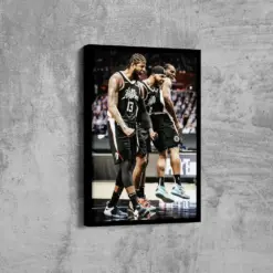 Paul George Canvas Wall Art | Kai Leonard | Marcus Morris Poster Print | Basketball Team Canvas | Father's Day Gift | Halloween Gift Idea