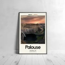 Pause Falls Poster - Oil Painting Technique | Waterfalls Wall Art | & Printed Travel Prints | Animalistic Home Decor