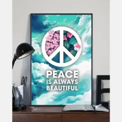 Peace Is Always Beautiful Flower Sky Canvas Prints Vintage Wall Art Gifts Vintage Home Wall Decor Canvas