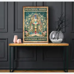 Peaceful Mind Graceful Heart Yoga Poster