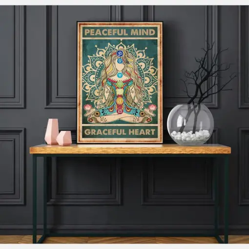 Peaceful Mind Graceful Heart Yoga Poster