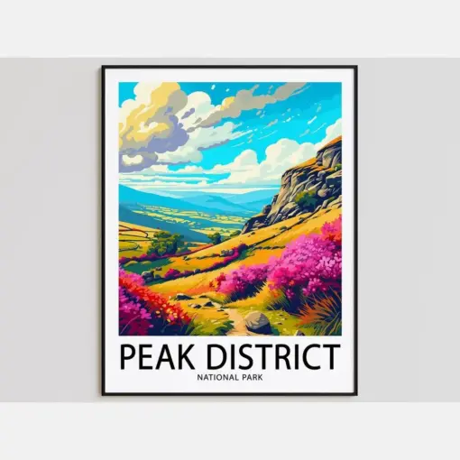 Peak District Travel Poster Peak District Print National Park Art Print Peak District Gift Peak District Wall Art Peak District Artwork