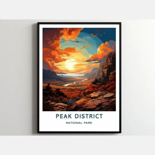 Peak District Travel Print Wall Art Peak District Wall Hanging Home Decor Peak District Gift Art Lovers National Park Art Poster