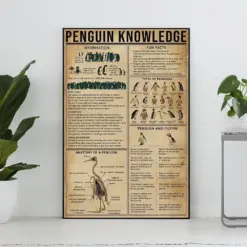 Penguin Knowledge Poster Penguin Lover Gift Penguin Art Print Knowledge Poster Knowledge Art Home Wall Decor Education Wall Decor