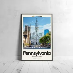 Pennsylvania Poster - Oil Painting Technique | United States Wall Art | & Printed Travel Prints | Animalistic Home Decor