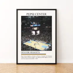 Pepsi Center Stadium Print | Pepsi Center Poster | Stadium Wall Art | Black White Stadium | Nba Lovers Sport Gift | Basketball Canvas Art