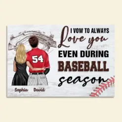 Personalized Baseball Couple Poster - I Vow To Always Love You Even During Baseball Season - Poster & Canvas