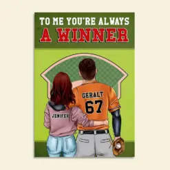 Personalized Baseball Couple Poster - You've Always A Winner - Couple Shoulder To Shoulder - Poster & Canvas