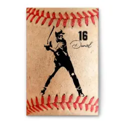 Personalized Baseball Poster & Canvas, Baseball Batter Wall Art, Custom Name Number Home Decor For Son, Boy, Kid From Mom, Dad