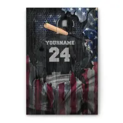 Personalized Baseball Poster & Canvas, Inspirational Poster - Baseball Batter Wall Art, Custom Name Number Home Decor For Son, Boy