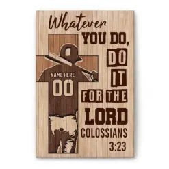 Personalized Baseball Poster & Canvas, Whatever You Do, Do It For the Lord Wall Art, Custom Name Number Home Decor For Son, Boy, Men