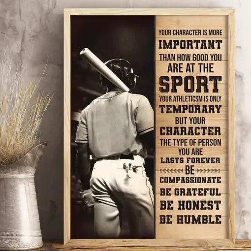 Personalized Baseball Poster - Your Character Is More Important - Vintage - Poster & Canvas